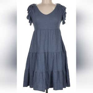 Max Studio - Ruffled Tiered Dress - Small - Denim Blue - EUC